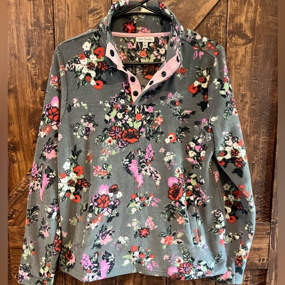Vera Bradley women’s floral‎ snap collar quarter button fleece sweatshirt sz XS - Picture 2 of 6